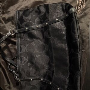 Coach Black Monogram Tote Bag
